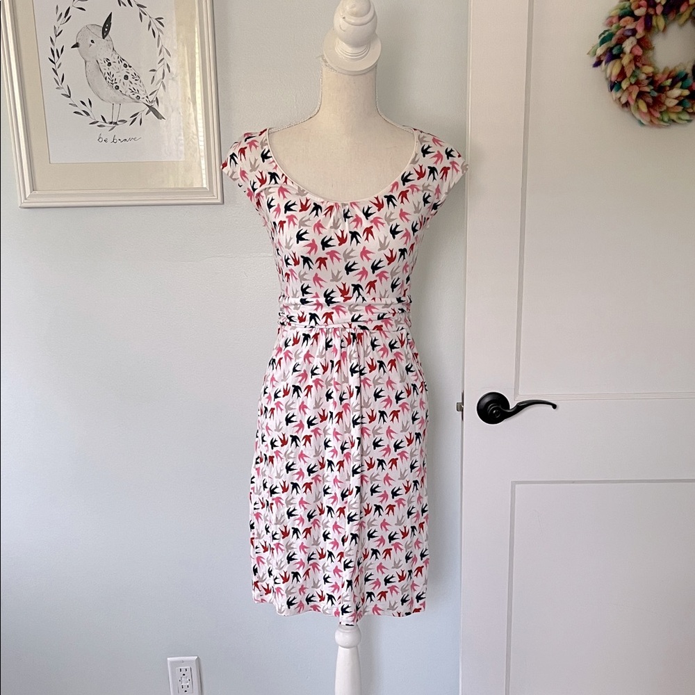 Boden Multicolor Cap Sleeve Midi Dress